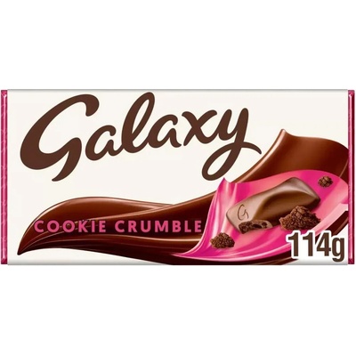 Galaxy Cookie Crumble mléčná s kousky sušenek 114 g
