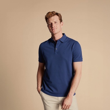 Charles Tyrwhitt Pique Polo - Royal Blue - L Обикновено памучно поло от пике памук Тениски поло