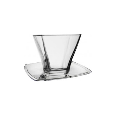 Vitrum - Стъклена купа квадратна с чинийка 410мл STEPHANIE 130 VM-1314010/4565200 (0104172)