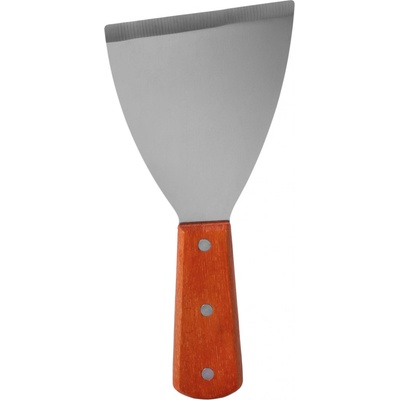 Špachtle s dřevěnou rukojeti, 218x100 mm | TECHNICA, Pizza Line inox;hnědá