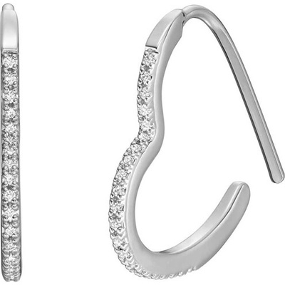 Fossil Romantické náušnice Srdce s krystaly JA7230040