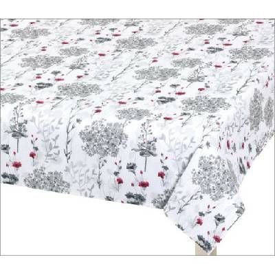 Bellatex Ubrus Dita Větvička šedá červená bílá 120x200 cm