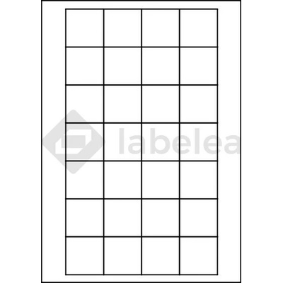 Labelea Samolepiace etikety 40x40 mm biele papierové, na hárku A4, pre laserovú a atramentovú tlač, Farba etikiet Biela, Počet hárkov v balení 100 EPS040040W028S