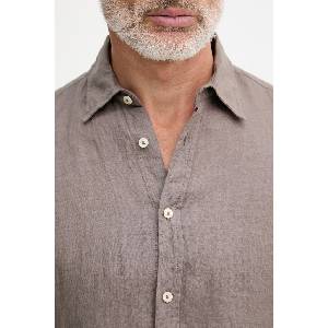 Benetton риза мъжка от лен (5BKU5QJG8) - answear - 142,76 лв
