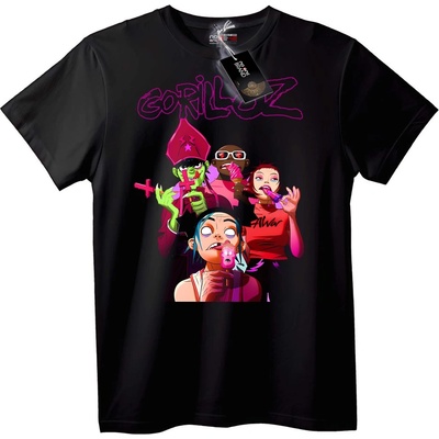 NOONEBRAND Тениска Gorillaz Официално Банд Изкуство - L, White