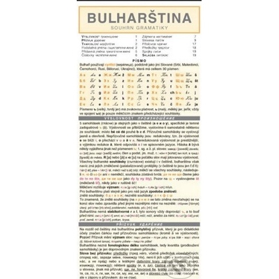 Bulharština souhrn gramatiky skladacia karta