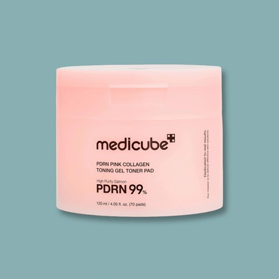 Medicube PDRN Pink Collagen Toning Gel Toner Pad gélové tonerové tampóny 70 ks 120 ml