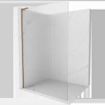 Mexen Kioto L стенна преграда за душ Walk-in 80 x 200 cm, райета, розово злато - 800-080-103-60-09 (800-080-103-60-09)