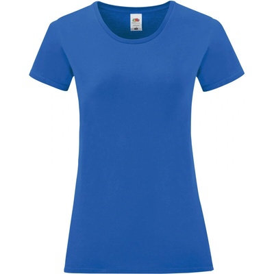 Fruit of the Loom Tričko Lady-Fit Iconic 150 T krátký rukáv dámské COT-161432i6200 Melír modrá královská
