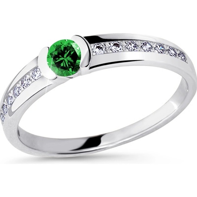 Cutie Diamonds Prsteň z bieleho zlata so smaragdom a diamantmi DZ6708 2106 SM X 2