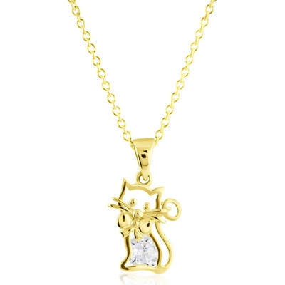 Gemmax Zlatý řetízek s kočičkou GLSYB-24311-36261