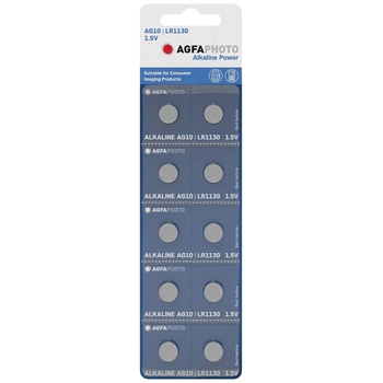 AgfaPhoto Батерии AgfaPhoto AG10 LR1130, Алкални, Комплект от 10 (150-805580)