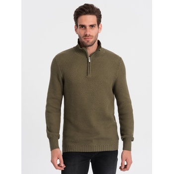 Ombre Clothing Мъжки пуловер с яка в цвят каки Ombre Clothing Ombre Clothing | Zelen | МЪЖЕ | S
