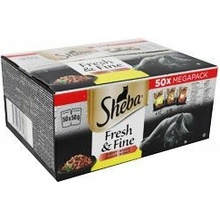 Sheba Fresh & Fine drůbeží výběr ve šťávě pro dospělé kočky 50×50 g