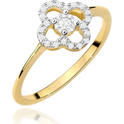 Blink Blink Zlatý prsteň KVET s diamantami 1687ZDB