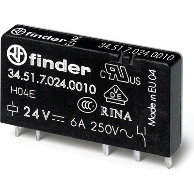 FINDER Relé 34.51.7.024.0010, 1P/6A, 24V DC 345170240010
