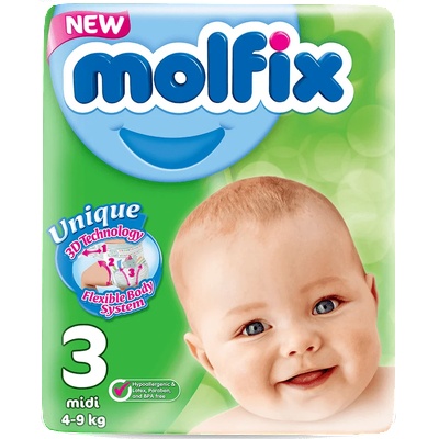 Molfix Бебешки памперси Molfix Jumbo 3 от 60бр. от 4до9кг (м-841410)