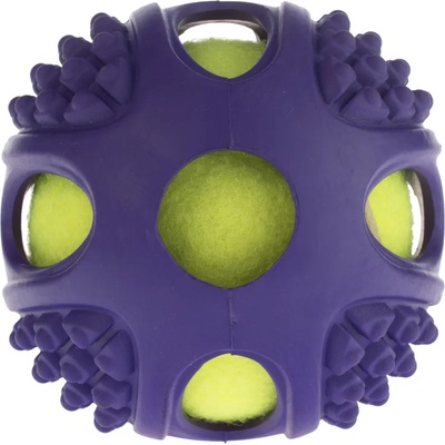 zooplus Exclusive - Играчка за кучета гумена топка тенис 2в1: 1 брой, Ø 10 см
