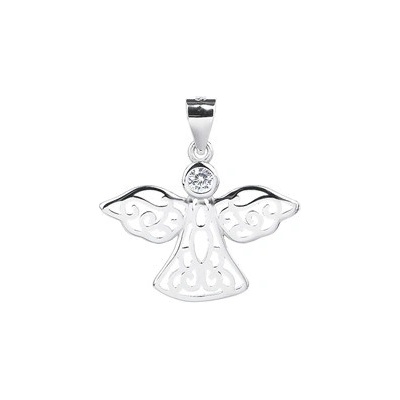 Nubis Stříbrný přívěšek andílek se zirkonem NB 4422
