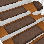 vidaXL Изтривалки за стълби 15 бр. 65x21x4 см, кафяви, правоъгълни, кант