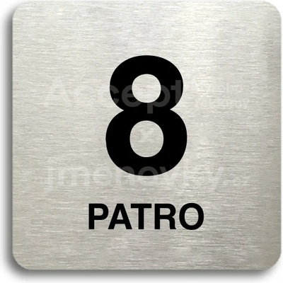 ACCEPT Piktogram 8 patro - stříbrná tabulka - černý tisk bez rámečku