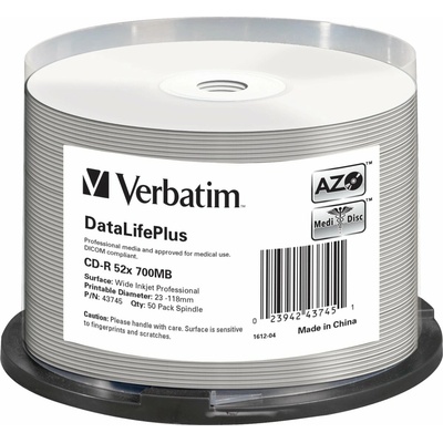 Verbatim CD-R 700MB 52x printable, spindle 50ks (43745)