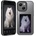 Techsuit SmartScreen NFC Hybrid Case - иновативен хибриден удароустойчив кейс с вграден дисплей за iPhone 15 (черен)