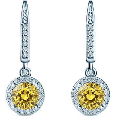 SAVICKI Náušnice This is Love bílé zlato žluté laboratorní diamanty, laboratorní diamanty TIL-K02-BR-050-LABYELLOW-B