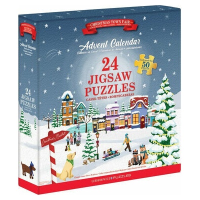 EUROGRAPHICS Puzzle Adventný kalendár: Vianočný jarmok 24x50 dielikov