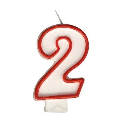 Dortová číslová svíčka "2" 75 mm