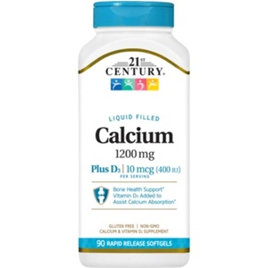 21st Century Calcium 1200 mg + D3 Liquid [90 Гел капсули]