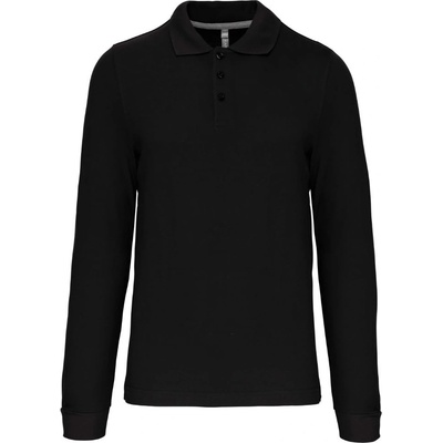 Kariban pique k243 / Мъжка поло тениска с дълъг ръкав - черна xxxl (20k24300213)
