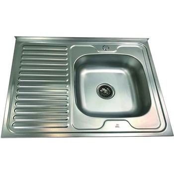 Inter Ceramic Кухненска мивка ICK 8660A L, алпака, лява, с отвор за смесител, 80x60см (8660A L)