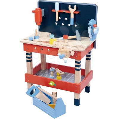 Tender Leaf Toys drevená pracovná dielňa s náradím 18 doplnkov TL8561