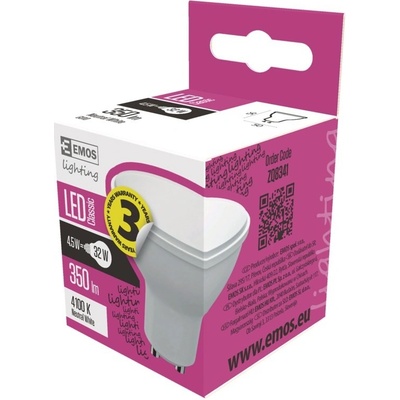 Emos LED žárovka ZQ8341 LED žárovka Classic MR16 4,5W GU10 neutrální bílá