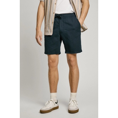 Pepe Jeans Pánské kraťasy RELAXED LINEN SMART SHORTS modrá