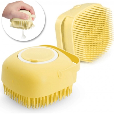 BeautyRelax 3463 Čistiaca kefka na celé telo s dávkovačom 80 ml žltá