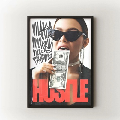 Hustle Velikost: 70x100 cm, Rám: Černý