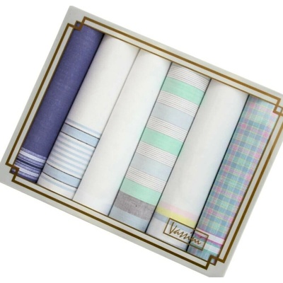 Ëtex Dámské látkové kapesníky VASSINI - 6 kusů modrá světlá