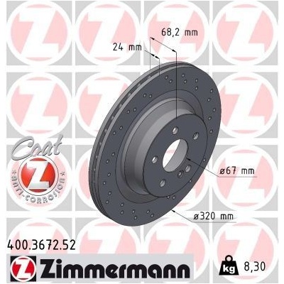 Brzdový kotúč (cena za 1ks) ZIMMERMANN 400.3672.52