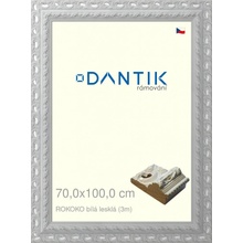 DANTIK rám na obraz 70x100 | ROKOKO bílá lesklá (Plexi Čiré)