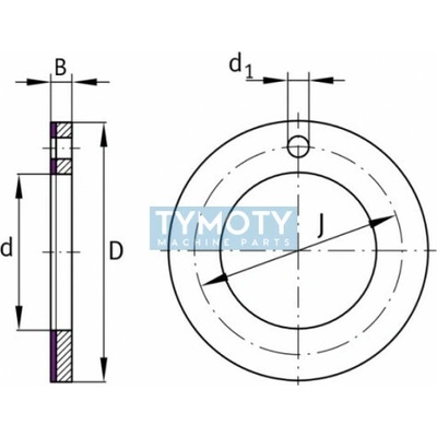 CN KU A18 axiálny klzný krúžok, oceľ-PTFE