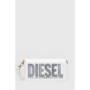 Diesel Кожена чанта Diesel BISCOTTO SHOULDER BAG в бяло X09775. P6183 (X09775.P6183)