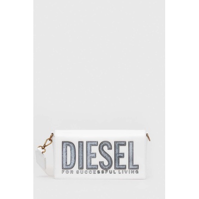 Diesel Кожена чанта Diesel BISCOTTO SHOULDER BAG в бяло X09775. P6183 (X09775.P6183)