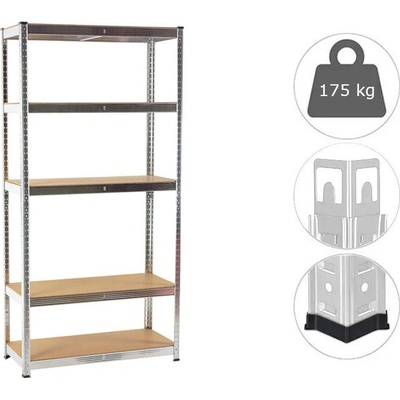 Fistar Regál 1800 x 900 x 400 mm zinek 5 polic