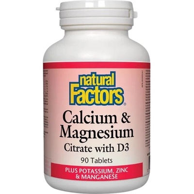 Natural Factors Calcium & Magnesium Citrate with D3 [90 Таблетки]
