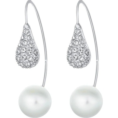 CRYSTalp Moderné náušnice s kryštálmi Swarovski a perlou LuxePearl 42369.R