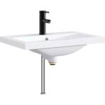 vidaXL Мивка за баня Матово черно 61 x 40 x 16, 5 см Метал (890235)