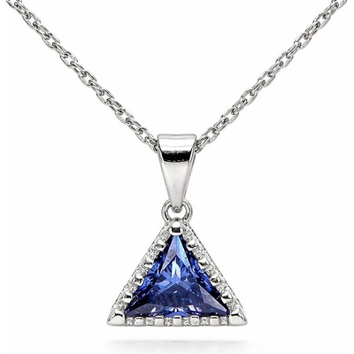 Rafity Stříbrný přívěsek pyramida safir P0055 08
