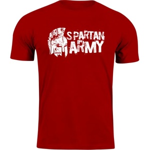DRAGOWA Тениска с къс ръкав Spartan Army Ariston, червена, 160 г/м2 (8258)